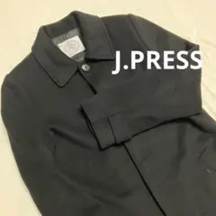 J.PRESS ウールロングコート 黒 M〜L相当 深スリット 上品 高級　美品