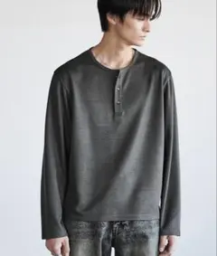 【即完売】REFINED WAFFLE HENLEY NECK L/S TEE