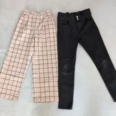ピンクラテ　 ワイドパンツとスキニーパンツセット