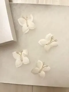 ANNAN WEDDING ホワイトバタフライヘアアクセサリー4個セット