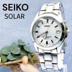 【稼動品】SEIKO ソーラー 電波腕時計 メンズ　デイト機能　サファイアガラス