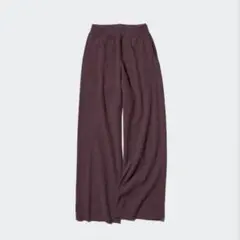 UNIQLO ユニクロ/ウォッシャブルミラノリブニットパンツ　ボルドー　L