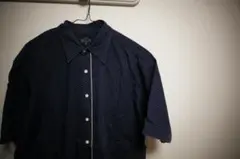 【古着（断捨離の為、格安）】 紺　シャツ　ドット柄