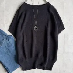 極美品✨MICA&DEALガーター編プルオーバー 黒 F 和紙混 透け感のサムネイル
