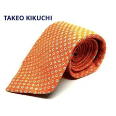 TAKEO KIKUCHIネクタイ　オレンジ　ドット シルク100% イタリア製のサムネイル