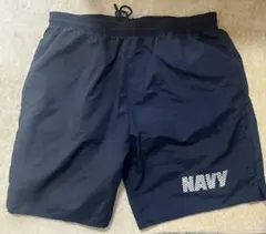 m*y様 US NAVY ネイビー トレーニングナイロンショーツ ミリタリー　Lのサムネイル