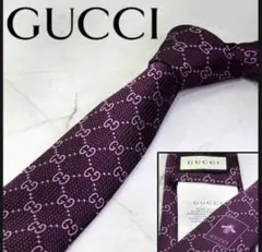 GUCCI パープル GGロゴ ネクタイ