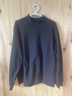 ブラッシュドモックネックTシャツ　長袖　ブラック　UNIQLO ユニクロ