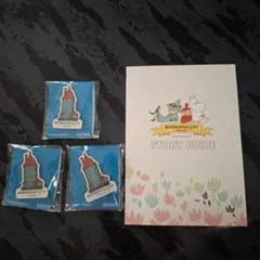 ムーミンバレーパーク ピンバッジ 3個&ストーリーガイドセット