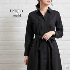 UNIQLO 黒 シャツワンピース Mサイズ ベルト付 ブラック