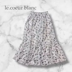 ルクールブラン 花柄 ティアード ロングスカート 透け感 春夏 ウエストゴムのサムネイル