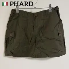 PHARD Y2K カーゴ ミニスカート 濃チャコール カーキ ギミック S相当