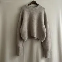 B03918 ザラ　アルパカ　ウール　大きめサイズ　ニット　XL クロップド