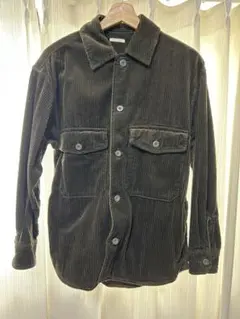 GU コーデュロイCPOシャツ グリーン S