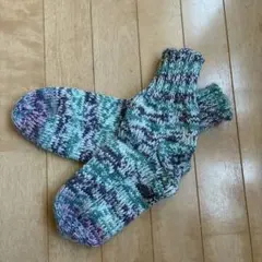 【27】　毛糸靴下　ルームソックス　ハンドメイド　手編み　手作り　靴下　大きめ