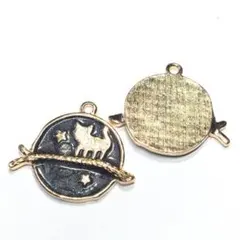 [c-2-①](6個)サークルエポチャーム(ブラック)