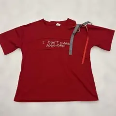 OM STUDIO リボンデザイン 半袖Tシャツ 赤 韓国系 y2k 地雷系