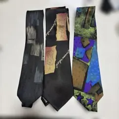 抽象デザイン ネクタイ3本セット