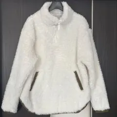 ホワイトフリースジャケット ハーフジップ
