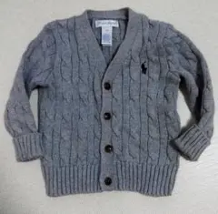 ポロ　ラルフローレン　ケーブルニット コットン Vネック カーディガン