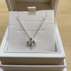 【最終価格♡クリーニング済み】4°Cフラワープラチナダイヤモンドネックレス美品 4c339.jpg