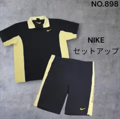 ナイキ 90's セットアップ ポロシャツ ハーフパンツ 黒×黄 ジャージ 上下