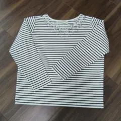 ビジュー付きボーダーカットソー