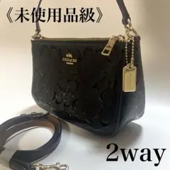 《未使用級》コーチ デボスド 2way ショルダーバッグ ハンドバッグ 黒
