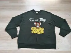 トムとジェリー　ニット　セーター　グリーン　Lサイズ