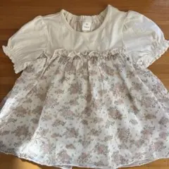 Cottoli 花柄フリルチュニック　半袖　90　バースデイ