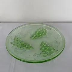 昭和レトロ　ガラス製　葡萄•ぶどう柄　菓子鉢　ビンテージ　インテリア