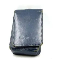 レザー製カメラケース ネイビー Casio EXILIM exz-3