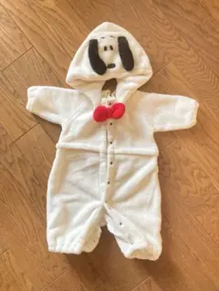 スヌーピーのフード付きロンパース 50-70cm