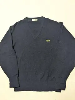 90s CHEMISE LACOSTE ケミスラコステ Vネックニット 文字ワニのサムネイル