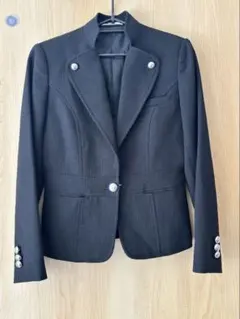 Lemidi レディース テーラードジャケット ブラック 銀ボタン 7号