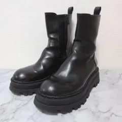 【美品】 ZARA ザラ 厚底 サイドジップブーツ ブラック