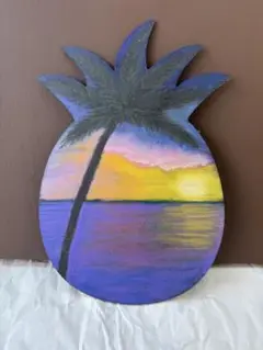 パイナップル型風景画チョークアート