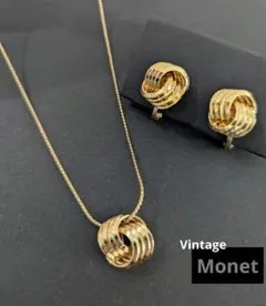 Monet ヴィンテージ ネックレス イヤリング 昭和レトロ