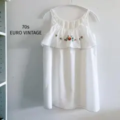 70S ユーロヴィンテージ　ハンガリー製　手刺繍　カロチャ刺繍　キャミチュニックのサムネイル