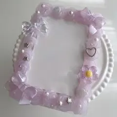 ゆめかわ♡ホイップデコトレカケース 紫系 A7サイズ