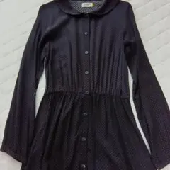 LEPSIMドットワンピース　ネイビー×ワインM