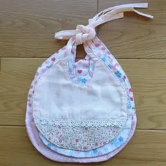 ハンドメイド ピンク系 スタイ 3枚セット