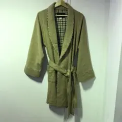 ダックス/DAKS 裏地チェック柄ガウン風ウールコートL
