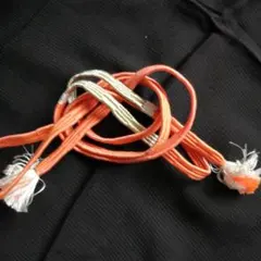 ヴィンテージ？　帯締め　組み紐　オレンジ　金　着物和風呉服　和装小物