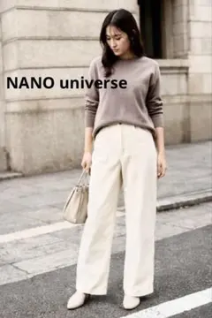 ナノユニバース コーデュロイワイドパンツ ハイウエスト　36 nano