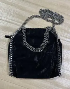 チェーンバッグ　グリッター　ショルダーバッグ　ハンドバッグ　2way　ブラック