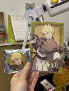 NARUTO 疾風伝 忍伝冒険譚 特典ポスカ 缶バッジ カード 波風ミナト