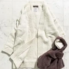 美品♪ アーバンリサーチドアーズ ペルーニットカーディガン LL相当 アイボリー
