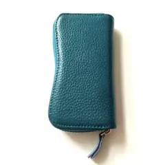 ターコイズグリーン　ジッパー式キーケース