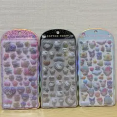 【正規品】コットンパフィーシール 新作 ハローキティ サンリオキャラクターズ3枚